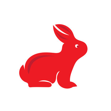 Bunny icon logo designs red