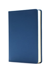 Blue diary isolated on white background