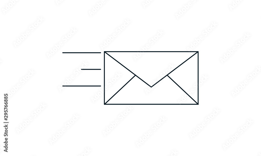 Poster send mail icon for email and communication concepts