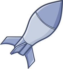Obraz premium Cool and great ballistic missile for war in simple cartoon style