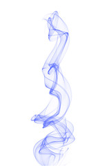 Abstract blue smoke brush isolated on white