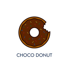 CHOCOLATE DONUT FLAT ICON ILLUSTRATION