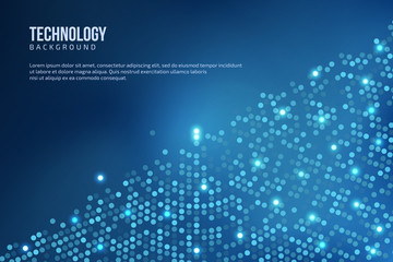 Abstract Technology Blue Background with Space for Text