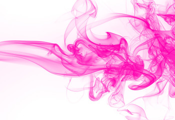 Fototapeta na wymiar Pink smoke abstract on white background