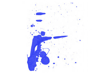 Fototapeta na wymiar Blue watercolor splash isolated on white background. Blue watercolor texture