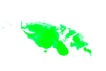 Green paint splash isolated on white background. Green paint brush