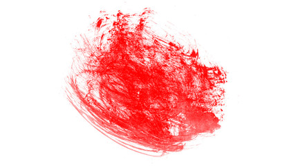 Abstract red paint splashing on white