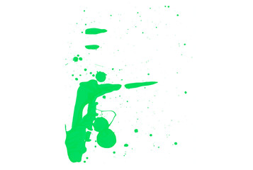 Abstract background with green paint splashes