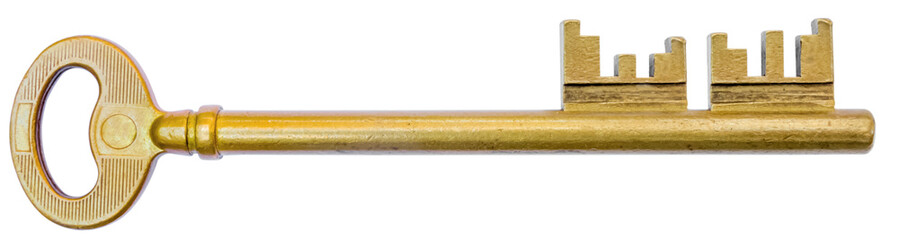 old key isolated on white background