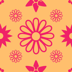 Seamless Seamless background floral pattern in orange and red colors for fabric and print paper