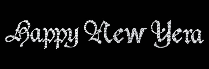 happy new year.text from diamonds happy new year.3D rendering - Illustration