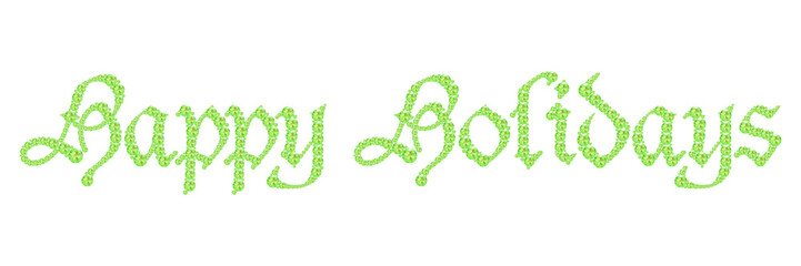 Happy holiday text from diamonds.3D rendering