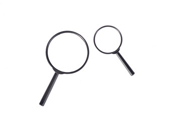 A magnifying glass isolated on a white background