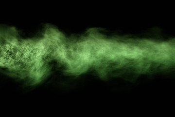 Beautiful 3D illustration of space heavy line of smoke isolated on black background