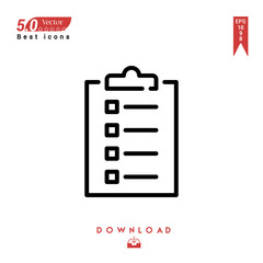 Outline list Icon. list icon vector isolated on white background. Graphic design, material-design, Best sellerr icons, mobile application, UI / UX design, EPS 10 format vector