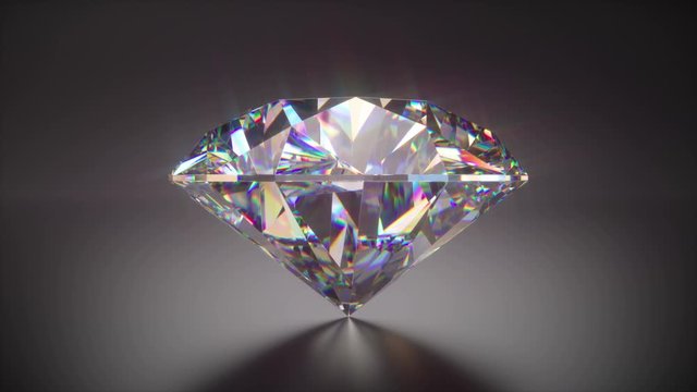 Giant diamond gem with clipping mask and seamless looping. 3D illustration with clipping path included.