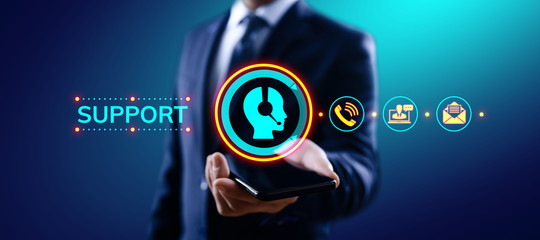 Support Customer Service Quality assurance Business Technology concept.