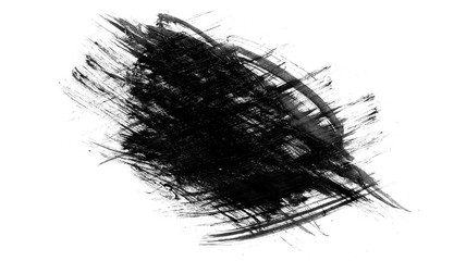 Fototapeta premium Black watercolor brush. Watercolor splash isolated on white background