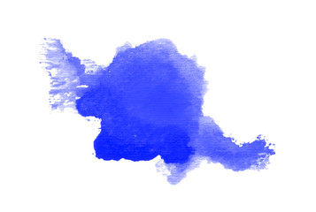 Abstract blue watercolor blot