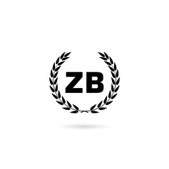 ZB Z B Logo Design with Black and White Creative Icon 