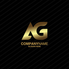 logo AG with golden colour