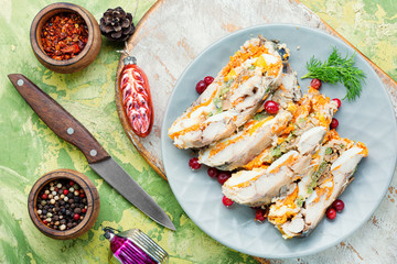 Fish roll with vegetables