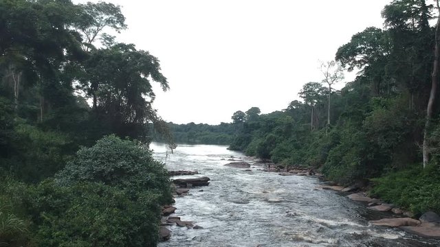Calandula water fall and  river flowing