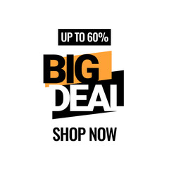 Big deal. Discount with the price is 60. An ad for an advertising campaign at retail on the day of purchase. vector illustration
