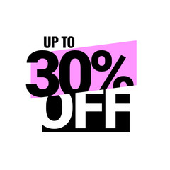 Sale of special offers. Discount with the price is 30. An ad for an advertising campaign at retail on the day of purchase. vector illustration