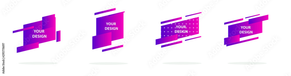 Aufkleber set of modern abstract graphic elements. gradient abstract banners with different shapes. template f