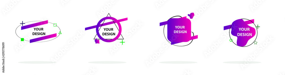 Aufkleber set of modern abstract graphic elements. gradient abstract banners with different shapes. template f