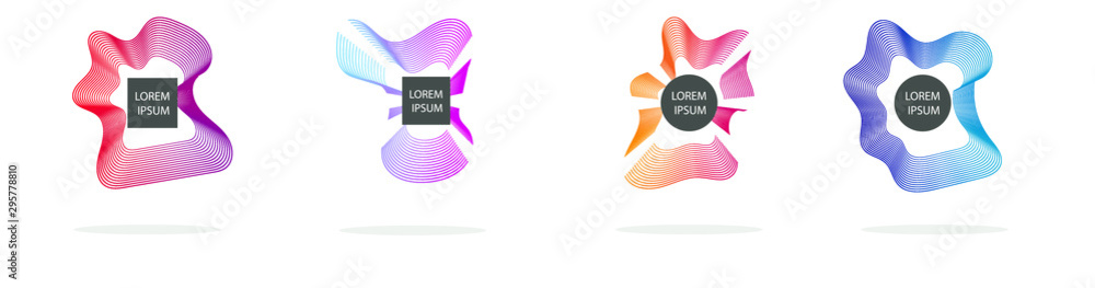 Aufkleber set of modern abstract graphic elements. gradient abstract banners with different shapes. template f