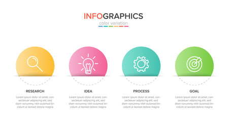 Infographic design with icons and 4 options or steps. Thin line vector. Infographics business concept. Can be used for info graphics, flow charts, presentations, web sites, banners, printed materials.