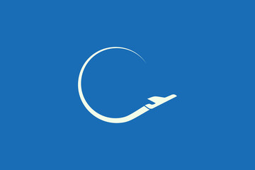 Vector illustration of plane shape design. Minimalist and simple logo, flat style, modern icon and symbol.
