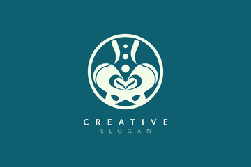 Vector illustration of pelvic bone shape design. Minimalist and simple logo, flat style, modern icon and symbol.