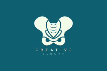 Vector illustration of pelvic bone shape design. Minimalist and simple logo, flat style, modern icon and symbol.
