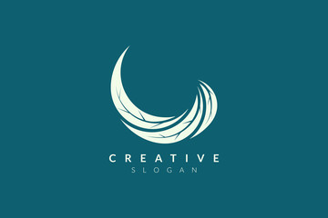 Vector design leaf various abstract shape. Minimalist leaf design, flat logo style, modern icon and symbol.