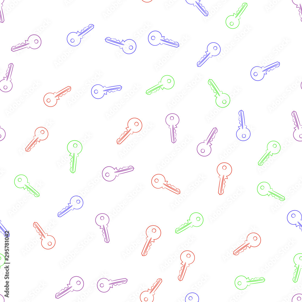 Poster seamless vector pattern with keys. texture for textile, wallpaper and backdrop
