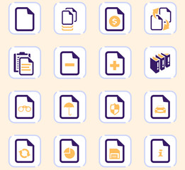 Documents icons set