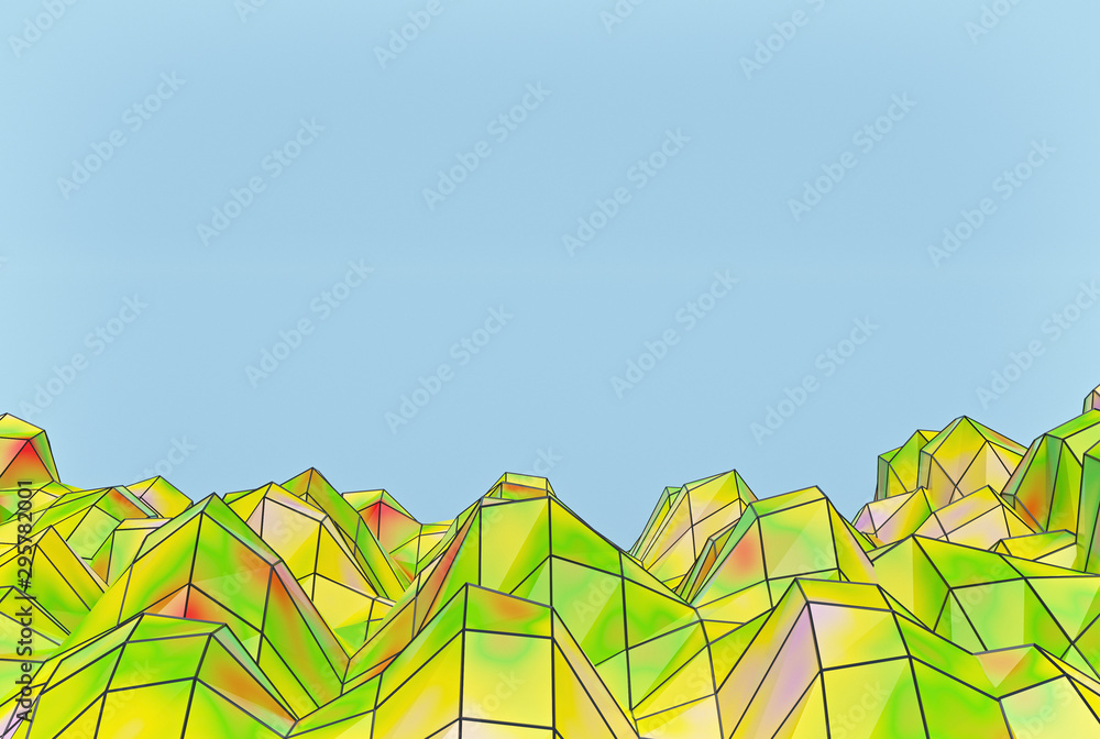 Poster minimal stylish abstract shapes isolated on pastel background. copy space. 3d rendering