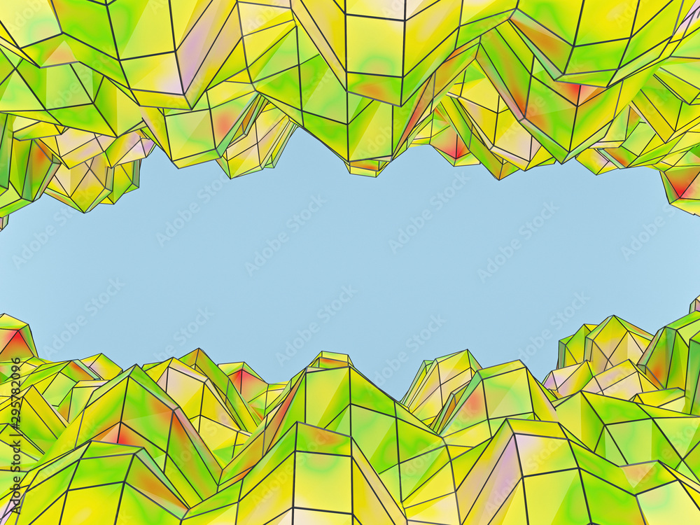 Poster minimal stylish abstract shapes isolated on pastel background. copy space. 3d rendering