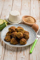 vegetarian meatball with zucchinis and ricotta