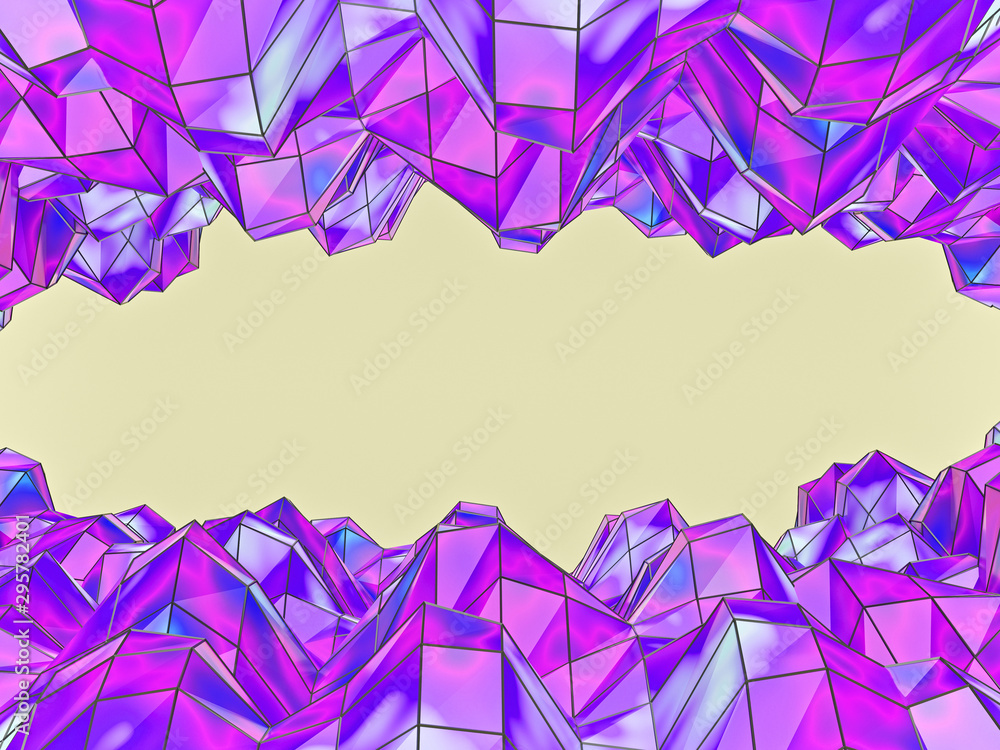 Poster minimal stylish abstract shapes isolated on pastel background. copy space. 3d rendering