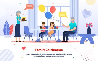 Kids Birthday Family Celebration Cartoon Poster