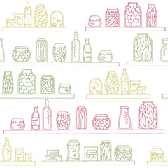 Shelves graphic color seamless pattern background sketch illustration vector