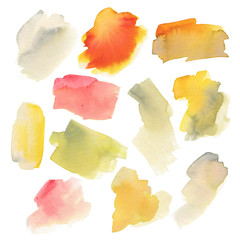 Watercolor hand painted brushes textures.