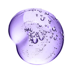 Cosmetic Cream Gel Texture Isolated On White Background. Close Up Of Green Transparent Drop Of Skin...
