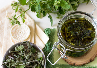delicious broth tea mint lemon balm, floral water