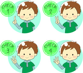 Icon set of people representing checkpoint