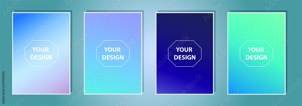 Poster abstract vector covers design with line, gradient and vibrant color. simply geometric background